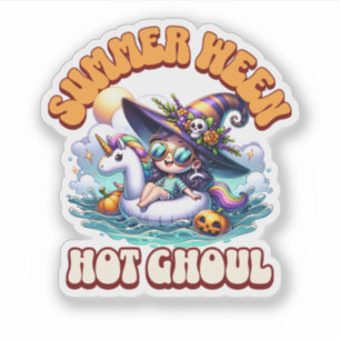 Cute Summerween Witch Unicorn Pool Float Halloween