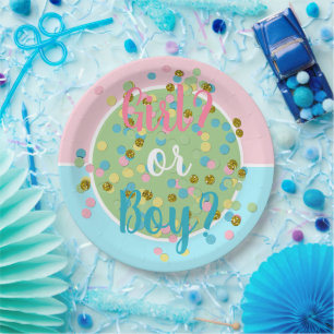 Cute Summery Fun Colourful Confetti Dots Paper Plate