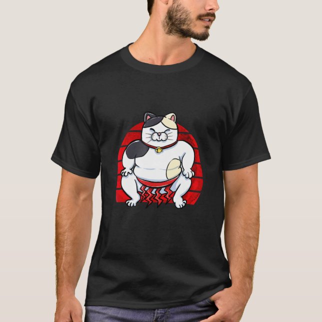 Cute sumo ringers cat pyjamas T-Shirt (Front)