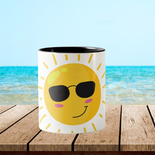 Cute Sun and Cloud Two-Tone Coffee Mug
