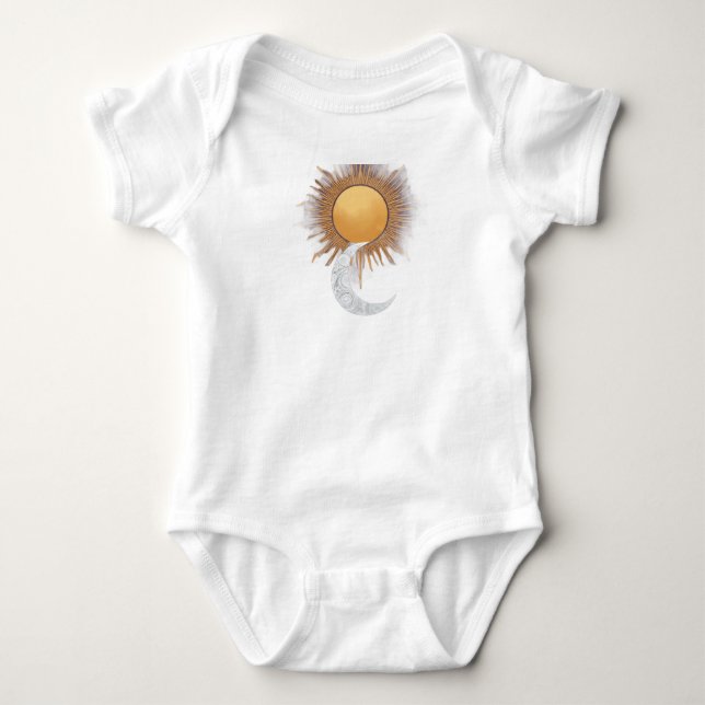 Cute Sun and Moon Baby Bodysuit (Front)
