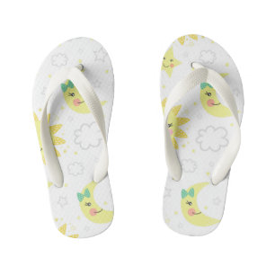 Cute Sun And Moon Kid's Flip Flops