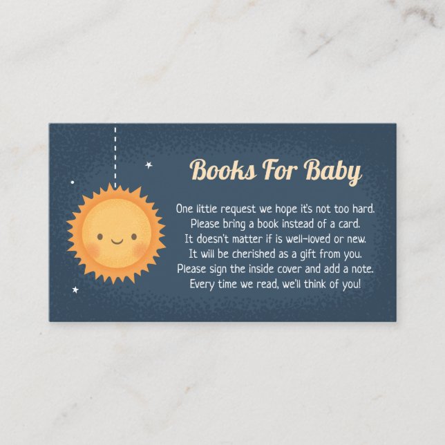Cute Sun Bring Books For Baby Insert Card (Front)
