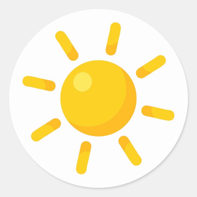 Cute sun classic round sticker (Front)