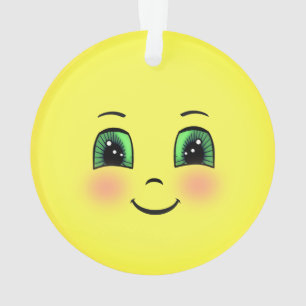 Cute Sun Happy Face Emoji Ornament