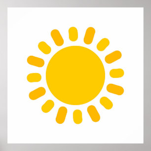 Cute sun illustration design poster