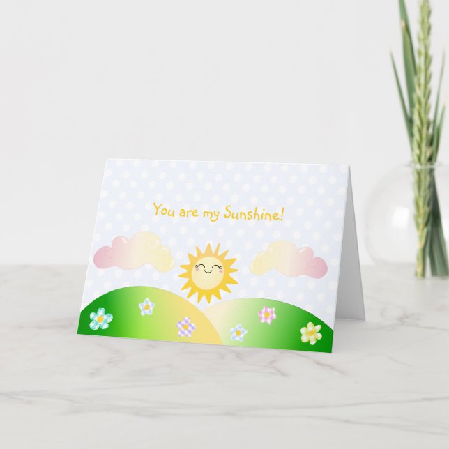 Cute sun kawaii cartoon card (Front)
