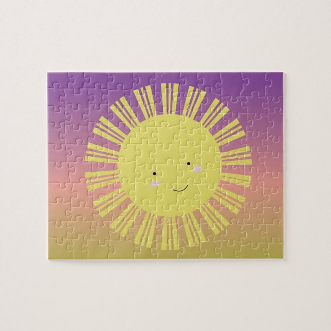 Cute Sun Kids Rainbow Gradient Jigsaw Puzzle (Horizontal)