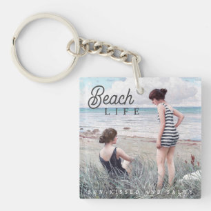 Cute Sun-Kissed and Salty Beach Life Key Ring