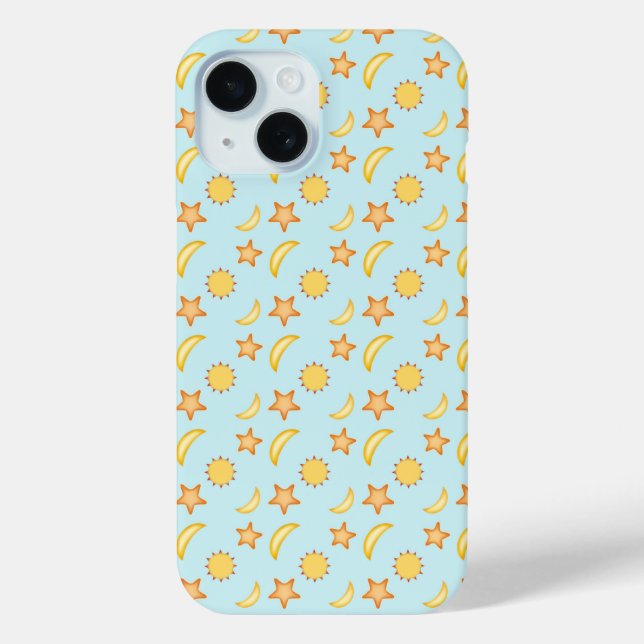 Cute Sun, Moon and Stars Design Case-Mate iPhone Case (Back)