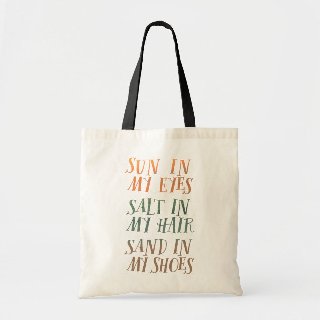 Cute Sun Salt Sand Tote Bag (Front)