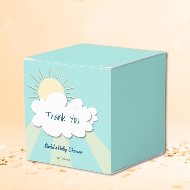 Cute Sun Sunburst Baby Shower Favour Box (Creator Uploaded)