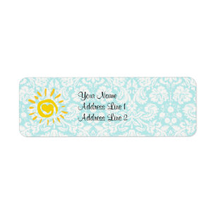 Cute Sun; Teal Damask