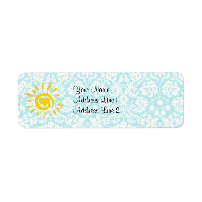 Cute Sun; Teal Damask (Front)