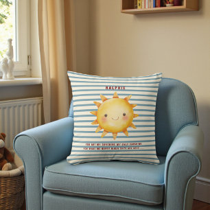 Cute Sun Watercolor "You Are My Sunshine" Text  Cushion