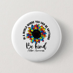 Cute Sunflower Autism Mum Women Men Autism Awarene 6 Cm Round Badge