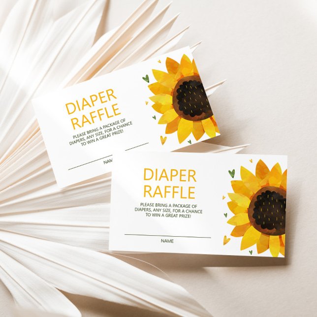 Cute Sunflower Baby Shower Diaper Raffle  Enclosure Card (Creator Uploaded)