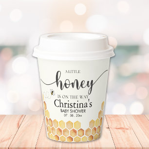 Cute Sunflower Bee Baby Shower Paper Cups