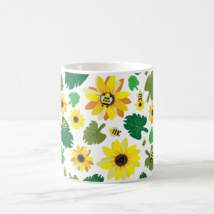 Cute Sunflower Bee Coffee Mug