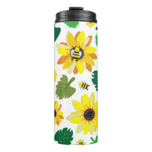 Cute Sunflower Bee Thermal Tumbler