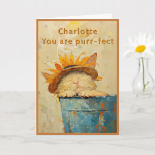 Cute Sunflower Cat You Are Purr-fect Custom C3R Card