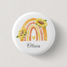 Cute Sunflower Colourful Yellow Rainbow Girls Name