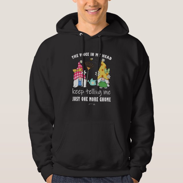 Cute Sunflower garden gnome with bees and flowers  Hoodie (Front)