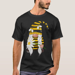 Cute Sunflower garden gnome with bees and flowers  T-Shirt