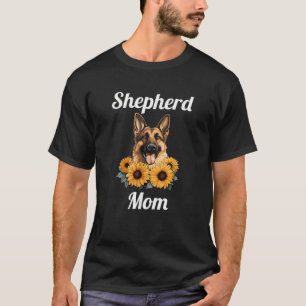 Cute Sunflower German Shepherd Mom Dog Flowers for T-Shirt