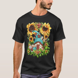 Cute Sunflower Gnome Laundry Basket Graphic For Mo T-Shirt