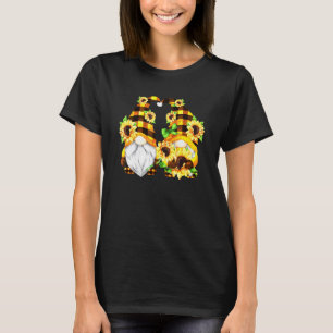 Cute Sunflower Gnomes For Women Gardener And Hippi T-Shirt