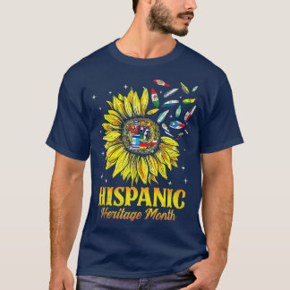 Cute Sunflower Hispanic Heritage Month Latino Coun T-Shirt