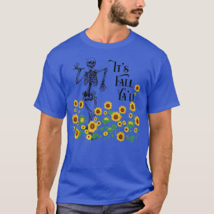 Cute Sunflower It's Fall Y'all Dancing Skeleton Au T-Shirt