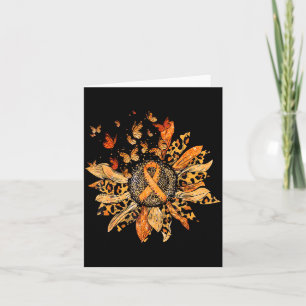 Cute Sunflower Orange Ribbon Multiple Sclerosis Aw Card