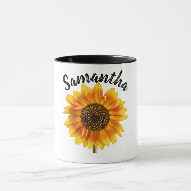 Cute Sunflower Personalised Mug (Center)