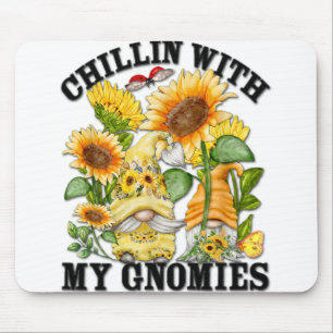 Cute Sunflower Summer Gnomes For Mum Chillin With Mouse Mat