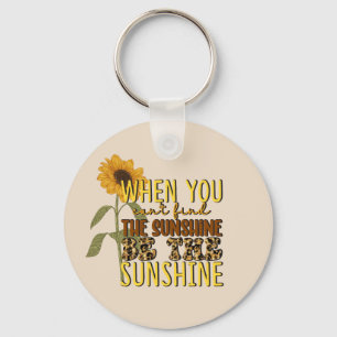 cute sunflower sunshine word art inspiration  key ring