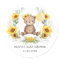 Cute Sunflower Teddy Bear Greenery Wreath Balloon