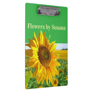 Cute Sunflowers Floral Florist Clipboard 