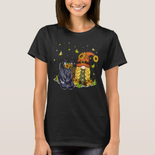 Cute Sunflowers Gnome With Scottish Terrier Dog Lo T-Shirt