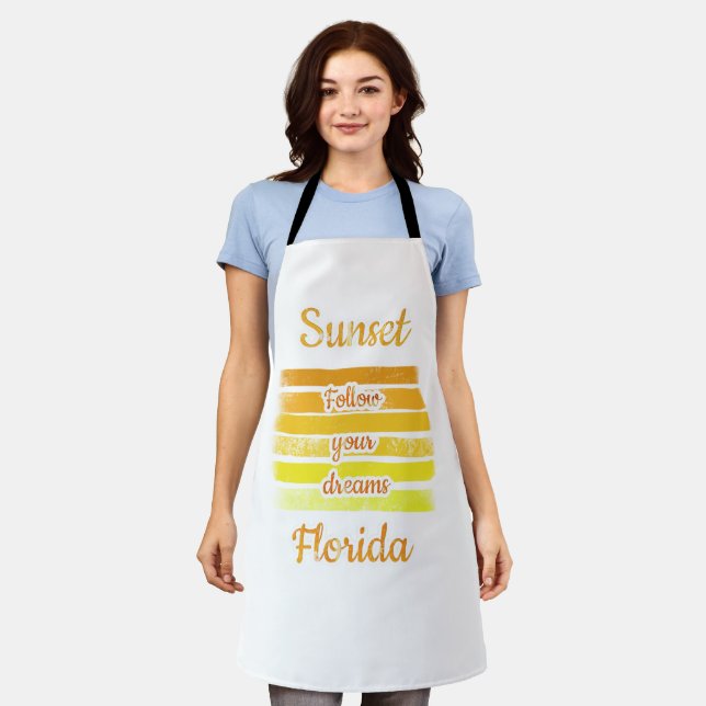 Cute Sunset in Florida   Apron (Worn)