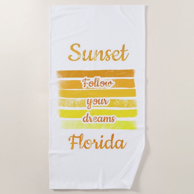 Cute Sunset in Florida   Beach Towel (Front)