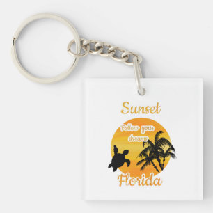 Cute Sunset in Florida   Key Ring