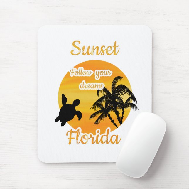 Cute Sunset in Florida   Mouse Mat (With Mouse)