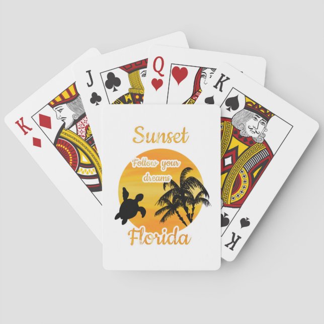 Cute Sunset in Florida   Playing Cards (Back)