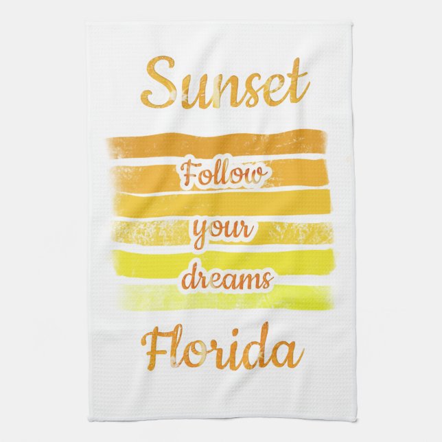Cute Sunset in Florida   Tea Towel (Vertical)