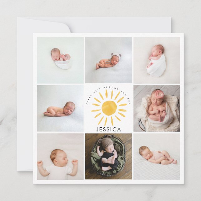 cute sunshine 1st birthday multi photo (Front)