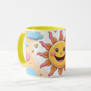 Cute Sunshine and Rainbows Kids Pattern Mug