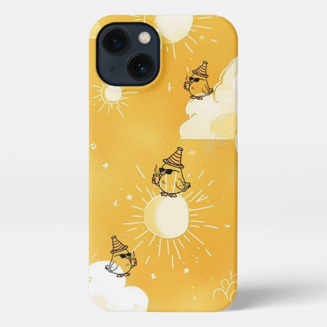 Cute Sunshine Bird Phone Case – Whimsical Yellow C (Back)