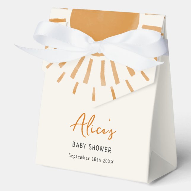 Cute Sunshine Boho Baby Shower Favour Box (Front)